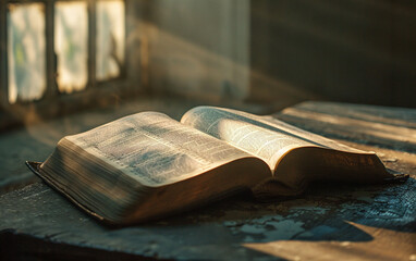 Open book, light brown, dark brown, yellow, vintage style,  peaceful and spiritual,  a moment of reflection. 
