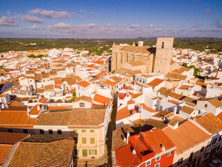 aerial view of the town, Alaior, Menorca, balearic islands, spain