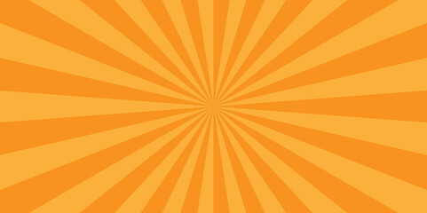 Modern vector sunburst orange seamless retro vintage burst sunrise sunbeam element spiral striped illustration sunray template wallpaper design.