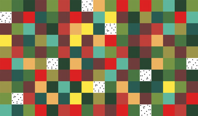 Seamless Pattern for holidays. Red and green Christmas seamless pattern geometric background. Abstract simple geometric texture