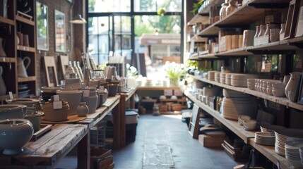 Interior of a modern kitchenware store
