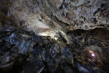 Interior of Ialomita Cave in Bucegi Mountains, Romania