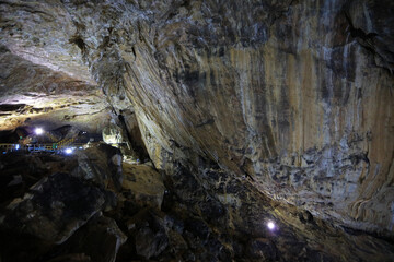 Interior of Ialomita Cave in Bucegi Mountains, Romania