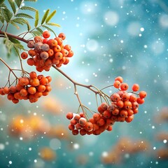 background red apples in the snow