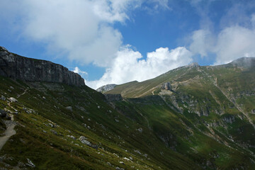 Saua Cerbului pass in Bucegi Mountains, Romania