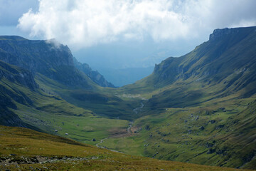 Fototapeta premium Landscape of valley in Bucegi Mountains, Romania