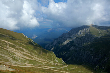 Landscape of valley in Bucegi Mountains, Romania