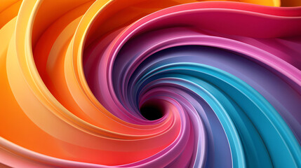 Obraz premium Chromatic Vortex: A mesmerizing spiral of vibrant hues draws the eye into its hypnotic depths. 