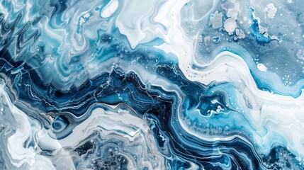 White and blue marble textured background.