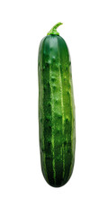 Fresh cucumber isolated on white background, showcasing a healthy, raw vegetable ideal for salads, snacking, or culinary use.