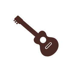 Guitar minimal icon silhouette vector illustration isolated on white background
