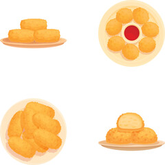 Collection of cheese snack vector images, perfect for foodrelated designs