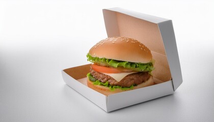 realistic juicy burger with tomato, cheese and lettuce, ai generated 