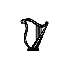 harp icon isolated on white background from music instruments collection