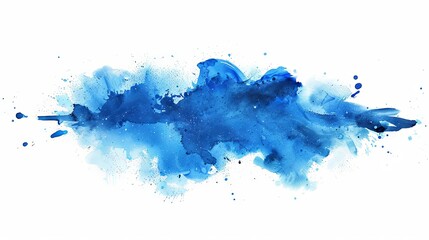 Obraz premium Blue strokes of paint on white paper