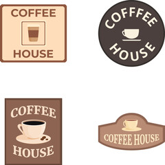Collection of four stylish coffee house logos suitable for branding and signage