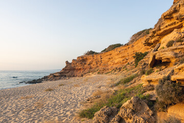 Rocky Coastal Cliff by the Scivu Beach Sardynia