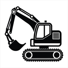 excavator silhouette vector