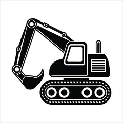 excavator silhouette vector