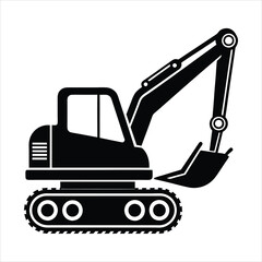 excavator silhouette vector