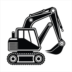 excavator silhouette vector
