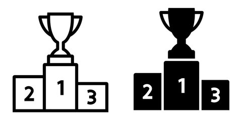 ofvs656 OutlineFilledVectorSign ofvs - winner podium vector icon . number one . trophy award champion sign . isolated transparent . outline and filled version . AI 10 / EPS / PNG . g12002