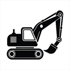 excavator silhouette vector