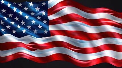 Fototapeta premium Flag of the United States of America. Abstract background of the United States of America flag waving in the air