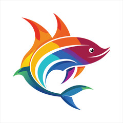 Fish design logo gradient colorful design art vector