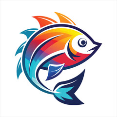Fish design logo gradient colorful design art vector