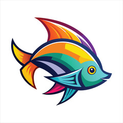 Fish design logo gradient colorful design art vector