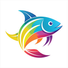 Fish design logo gradient colorful design art vector