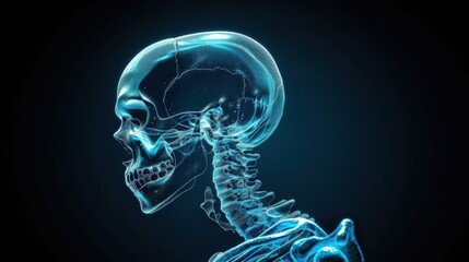 human skeleton, isolated 3D hologram.