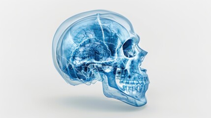 human skeleton, isolated 3D hologram.