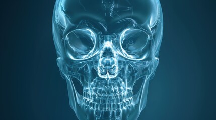 human skeleton, isolated 3D hologram.