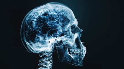 human skeleton, isolated 3D hologram.