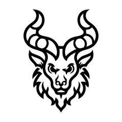 Satyr icon or modern line symbol. Vector line art and icon design with bold outline. Black and white Pixel Perfect minimalistic symbol isolated white background. Silhouette simple thin sign