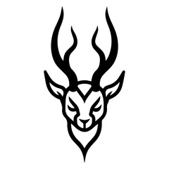 Faun icon or modern line symbol. Vector line art and icon design with bold outline. Black and white Pixel Perfect minimalistic symbol isolated white background. Silhouette simple thin sign