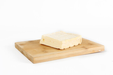French cheese isolated en white background 