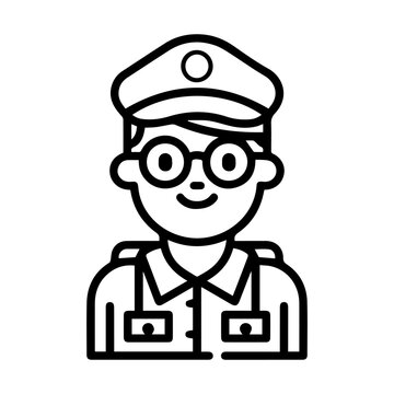 recommend clip art: Postman icon or modern line symbol. Vector line art and icon design with bold outline. Black and white Pixel Perfect minimalistic symbol isolated white background. Silhouette simple thin sign