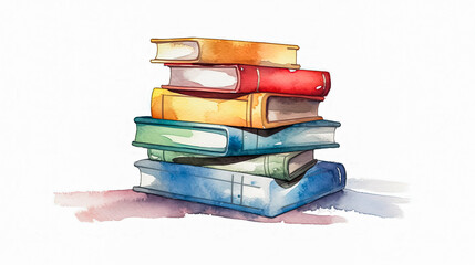 A stack of watercolor books with Back to School text.