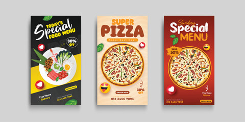 Food instagram story ads bundle template