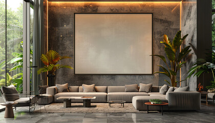 Modern luxury hotel lounge with plush seating