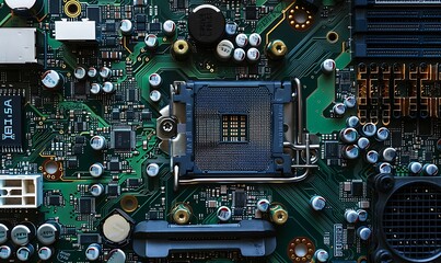 Detailed view of a drones circuit board, showcasing