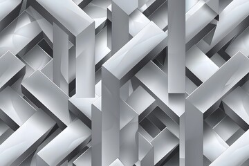 A seamless pattern of abstract geometric shapes in metallic silver, creating a modern and stylish background for product showcases