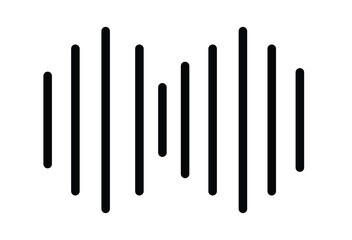 Radio wave or sound wave icon. Sound wave symbol. Sound record icon. Vector icon of sound wave, Vector black icon on white background. Vector illustration. Eps file 156.