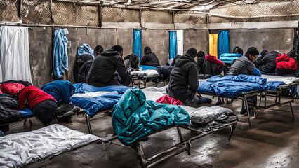 Humanitarian Crisis - Overcrowded Shelters, Basic Needs