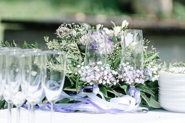 Elegant Wedding Table Setting with Floral Decor