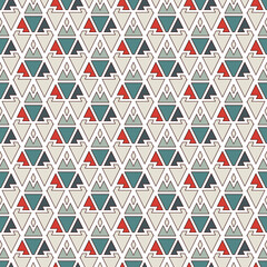Fototapeta premium Ethnic, tribal seamless surface pattern. Native americans style background. Repeated geometric figures motif. Contemporary abstract wallpaper. Boho chic digital paper, textile print. Vector art