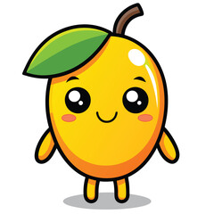 Obraz premium Mango character, cartoon vector illustration 